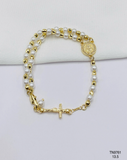 Pulsera Doble fila bicolor y medalla redonda